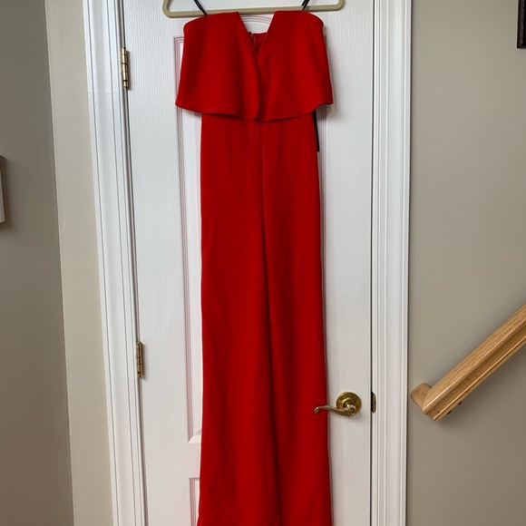 LULUS POWER OF LOVE RED STRAPLESS JUMPSUIT - Picture 2 of 3